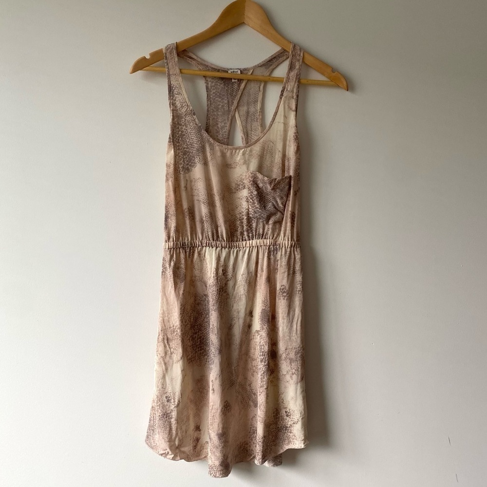 Aritzia | Wilfred 100% Silk Snake Print Open Back Dress